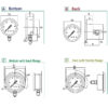 Pressure gauge in stainless steel with sealed ring