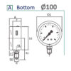 Capsule pressure gauge with stainless steel case
