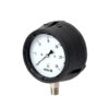 Safety pressure gauge with phenolic case and solid front