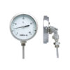 Bimetallic dial thermometer in stainless steel with orientable stem