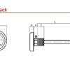 28-结构 Bimetallic thermometer with brass stem and protection sheath for oven